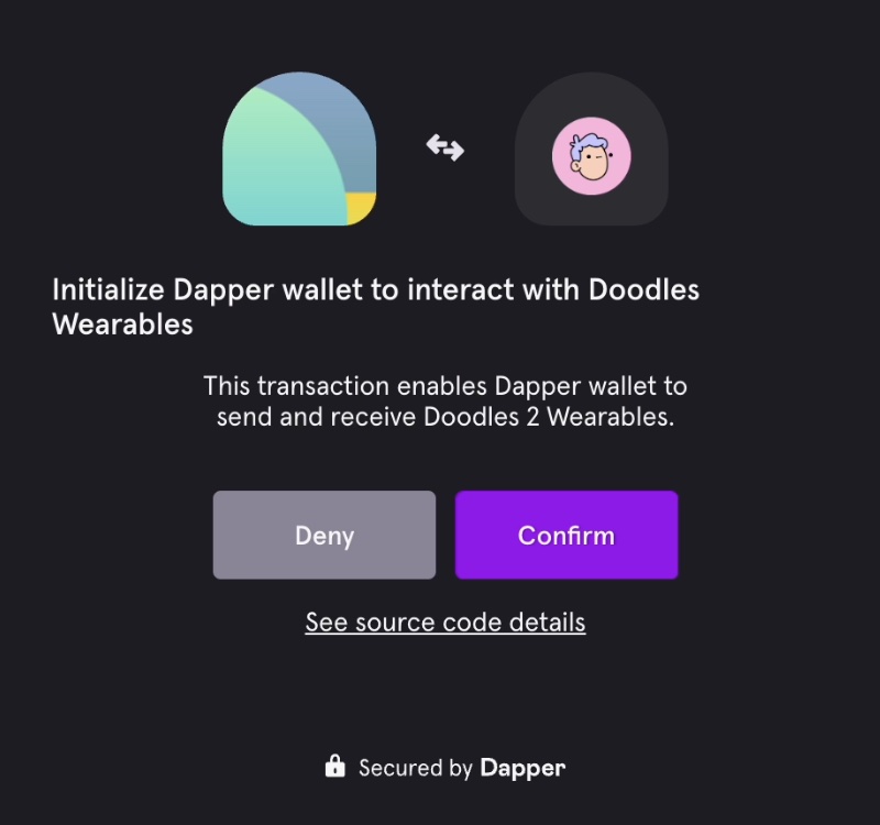 Doodles2ウェアラブルを送るConfirmボタンを押す